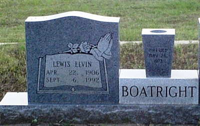 Lewis Elvin Boatright Gravestone