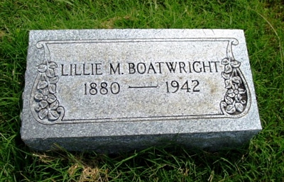 Lillie Mae Whitaker Boatwright Gravestone