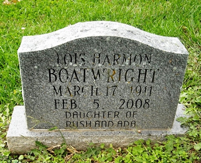 Lois Harmon Boatwright Gravestone