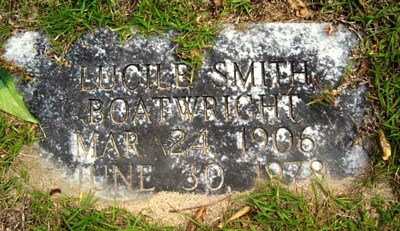 Lucille Smith Boatwright Gravestone