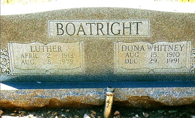 Luther W. and Donna Whitney Boatright Gravestone