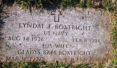 Lyndal Earl and Gladys Florence Babs Sweeney Boatright Gravestone