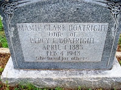 Mamie Adele Clark Boatright Gravestone
