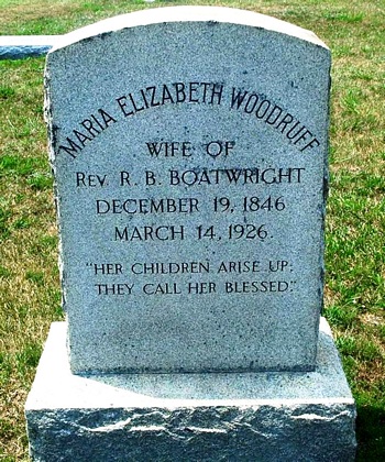 Maria Elizabeth Woodruff Boatwright Gravestone