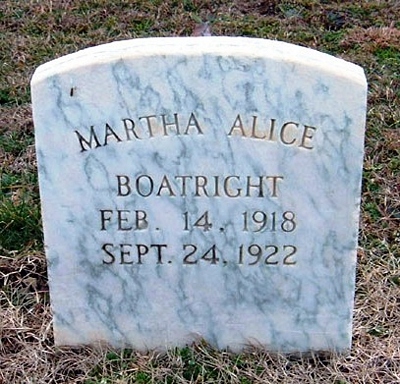 Martha Alice Boatright Gravestone