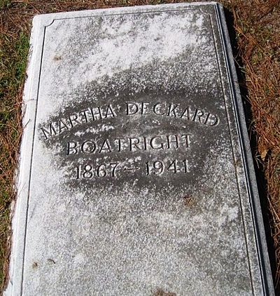 Martha Marie Deckard Boatright Gravestone