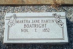 Martha Jane Hartin Boatright Gravestone