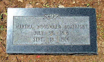 Martha Isabell Woodward Boatright Marker