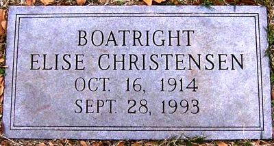 Mary Elise Christensen Boatright Marker