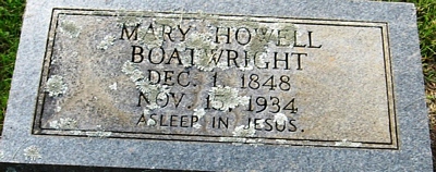 Mary Howell Boatwright Gravestone