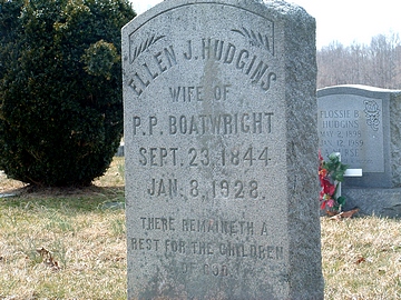 Ellen J. Hudgins Boatwright Gravestone