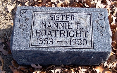 Nannie E. Oldham Boatright Gravestone: