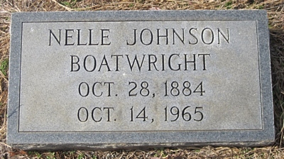 Nellie Johnson Boatright Gravestone