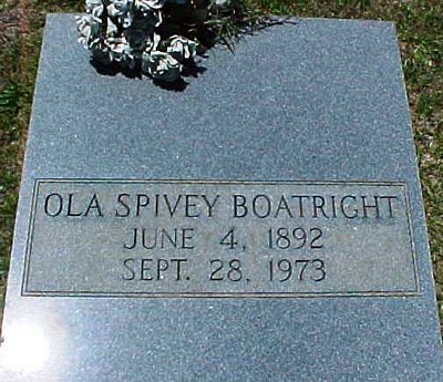 Ola A. Spivey Boatright Gravestone