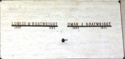Omar Julius and Sadie Louise McGuffin Boatwright Gravestone