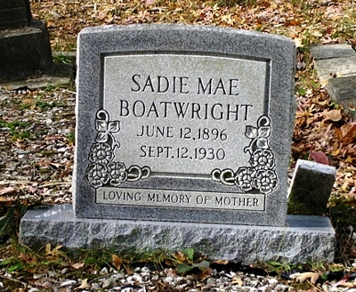 Sadie Mae Camp Boatwright Gravestone