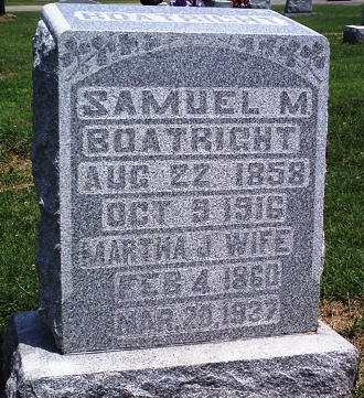 Samuel Marshall and Martha Jaine Reed Boatright Gravestone: