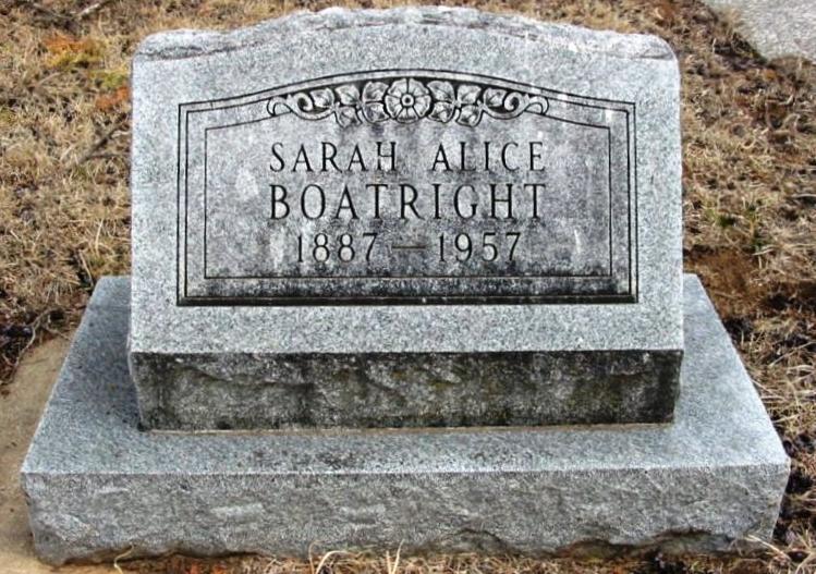Sarah Alice Raypholtz Boatright Gravestone