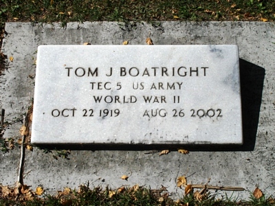 Thomas Jefferson Boatright Gravestone