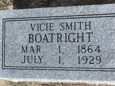 Vicie Smith Boatright Gravestone