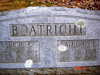 Virgil Kendrick and Kathleen Foster Boatright Gravestone