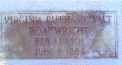 Virginia Ruth Boatwright Gravestone