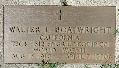 Walter L. Boatright Gravestone