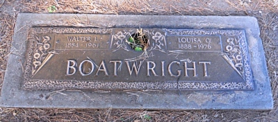 Walter Lafayette and Louisa Caroline Dunn Boatwright Gravestone
