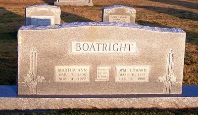 William Edward and Martha Ann Boyd Boatright Gravestone
