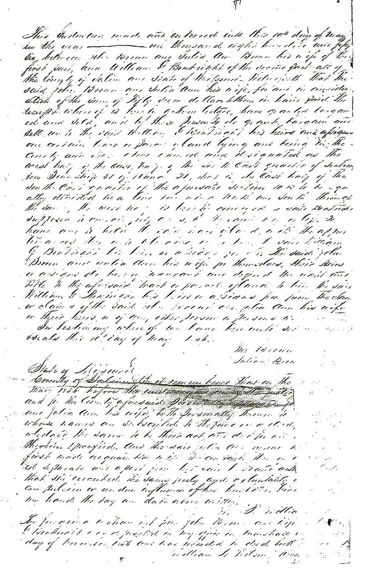 William Greene Boatright Land Purchase Record 1857: