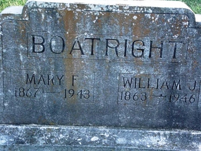 William James and Mary Florence Perdue Boatright Gravestone